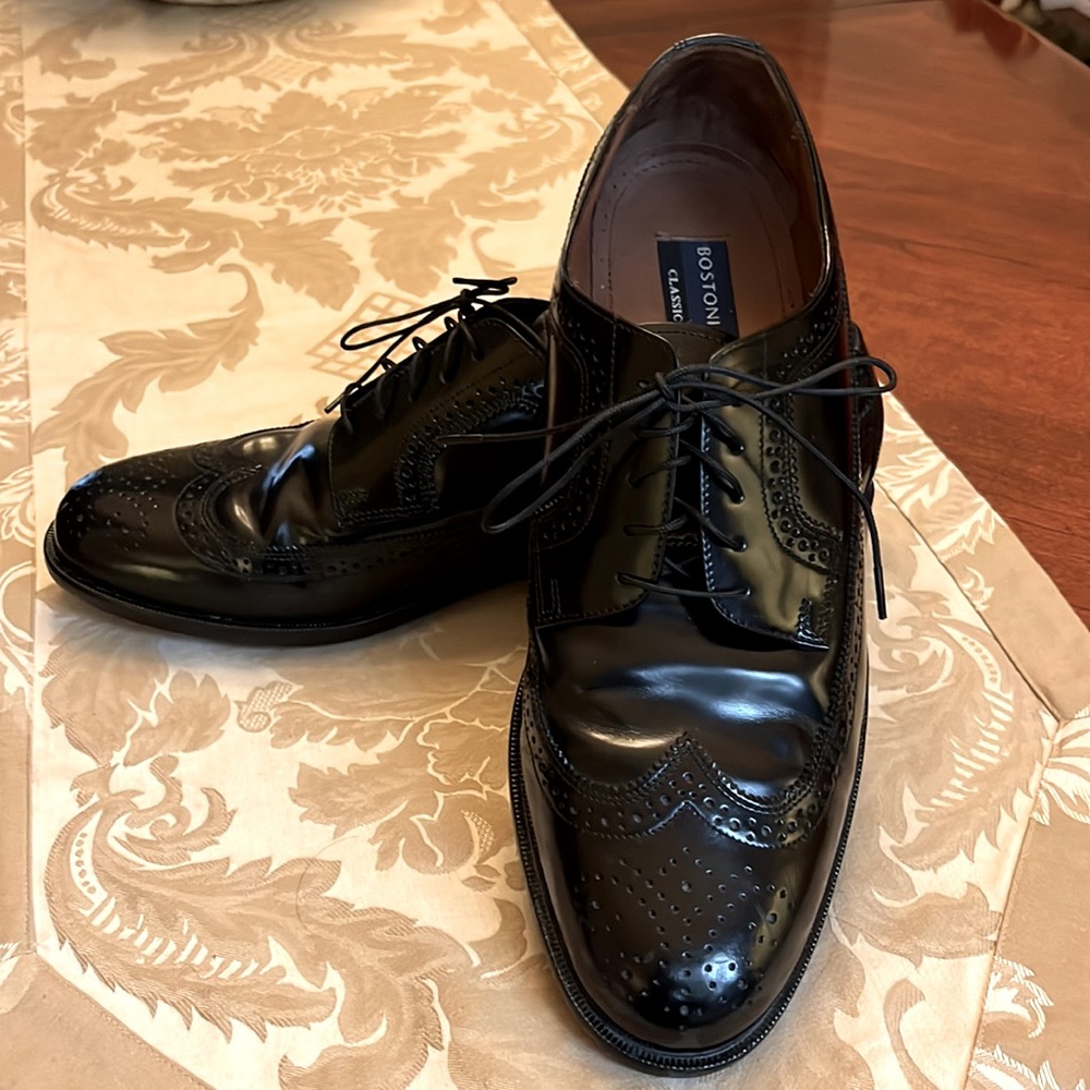 Bostonian 20311 Classics Black Leather Longwing Wingtip Oxford Shoes Men's  12